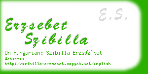 erzsebet szibilla business card